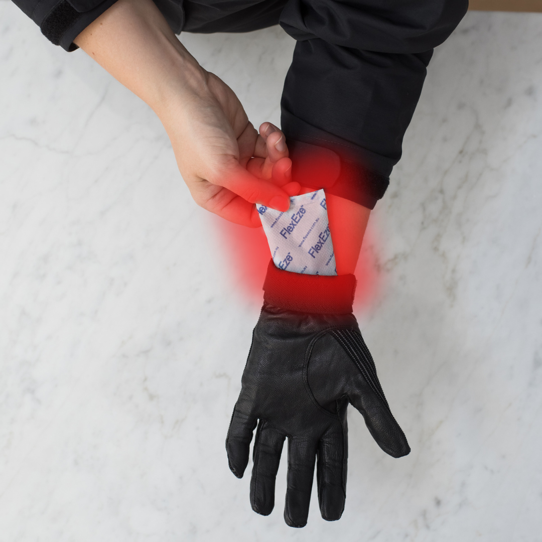 FlexEze Hand Warmers can be easily placed in gloves to keep your hands warm all day